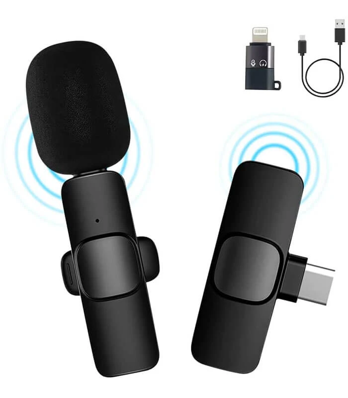 Microphone cravate Lavalier à condensateur omnidirectionnel, sans fil, 3.5mm, po